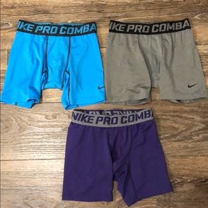 Lot of 3 Nike Pro Combat shorts